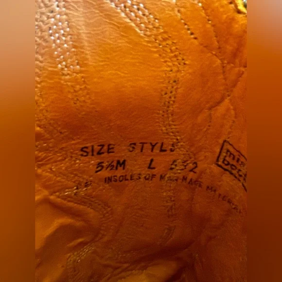 Vintage Miss Capezio Tall Western Cowboy Boots 5.5M Brown Leather - Picture 10 of 10